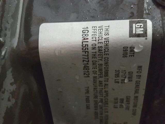 1G8AL55F77Z148121 - 2007 SATURN ION LEVEL SILVER photo 10