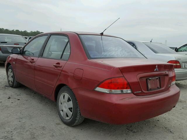 JA3AJ26E44U053118 - 2004 MITSUBISHI LANCER ES RED photo 3