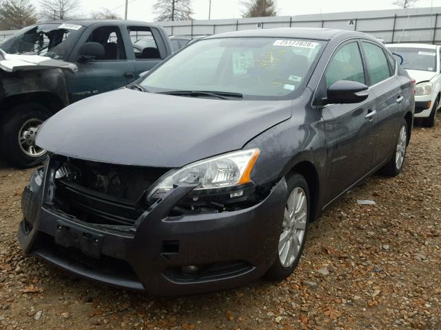 3N1AB7AP0EL609377 - 2014 NISSAN SENTRA S CHARCOAL photo 2