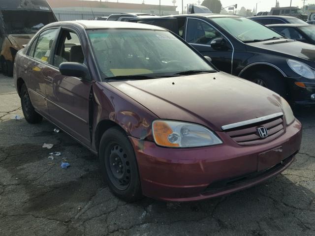 2HGES16503H619594 - 2003 HONDA CIVIC LX BURGUNDY photo 1