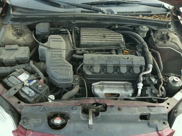 2HGES16503H619594 - 2003 HONDA CIVIC LX BURGUNDY photo 7