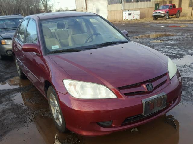 2HGES25734H539927 - 2004 HONDA CIVIC EX BURGUNDY photo 1