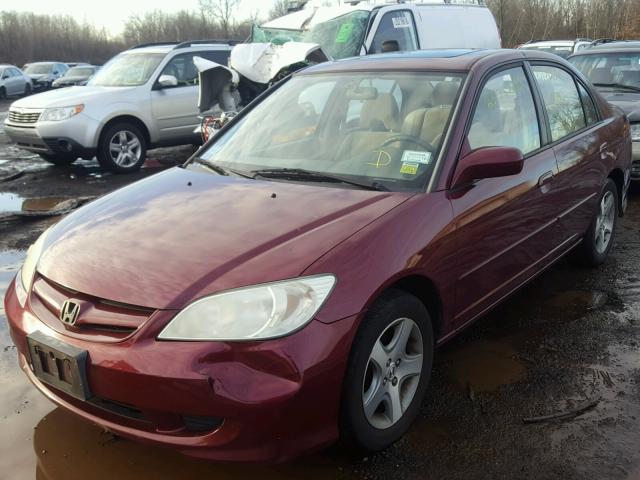 2HGES25734H539927 - 2004 HONDA CIVIC EX Bordo foto 2