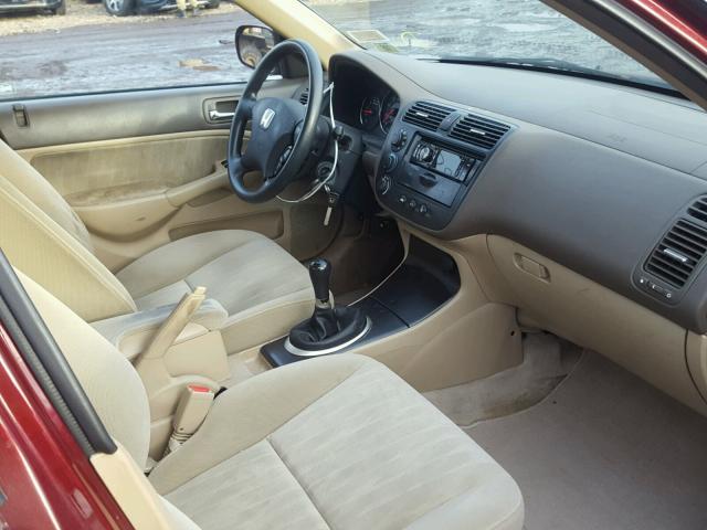 2HGES25734H539927 - 2004 HONDA CIVIC EX Bordo foto 5