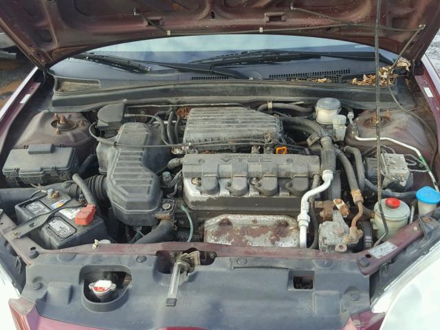 2HGES25734H539927 - 2004 HONDA CIVIC EX BURGUNDY photo 7