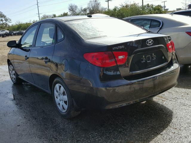 KMHDU46D09U639424 - 2009 HYUNDAI ELANTRA GL BLACK photo 3