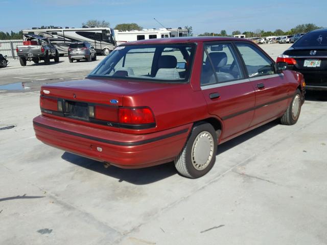 3FAPP13J8PR168831 - 1993 FORD ESCORT LX MAROON photo 4