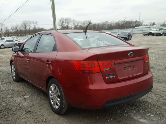 KNAFU4A24A5809735 - 2010 KIA FORTE EX RED photo 3