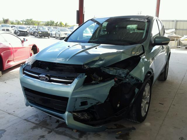 1FMCU0HX0DUA88481 - 2013 FORD ESCAPE SEL GREEN photo 2