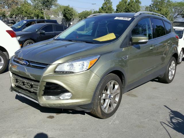 1FMCU0JXXEUB43191 - 2014 FORD ESCAPE TIT GREEN photo 2