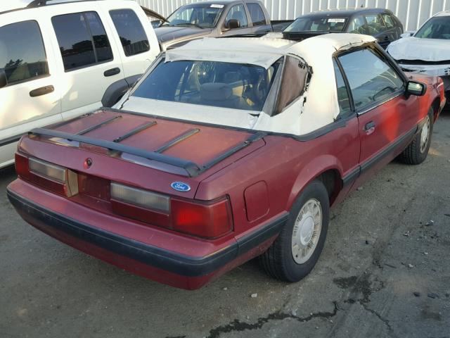 1FABP44A0KF286209 - 1989 FORD MUSTANG LX RED photo 4