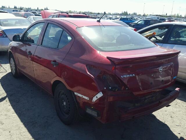 3N1CN7AP0FL878187 - 2015 NISSAN VERSA S RED photo 3