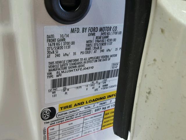 5LMJJ3HTXFEJ04310 - 2015 LINCOLN NAVIGATOR 白色 照片 10