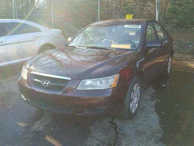 5NPET46C96H108554 - 2006 HYUNDAI SONATA GL MAROON photo 2