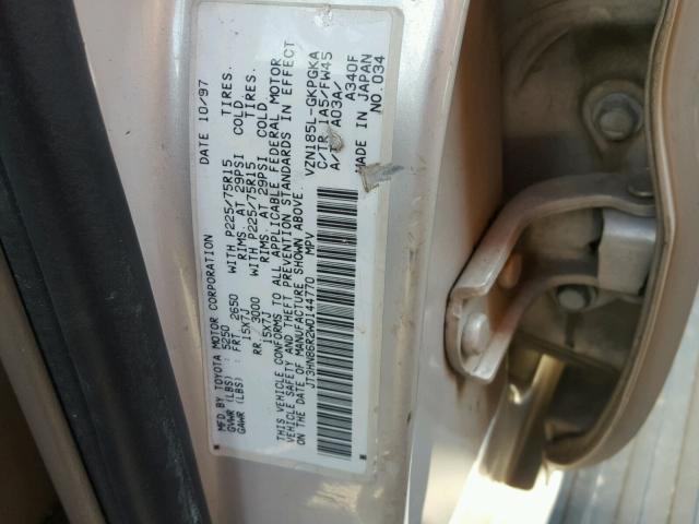 JT3HN86R2W0144770 - 1998 TOYOTA 4RUNNER SR SILVER photo 10