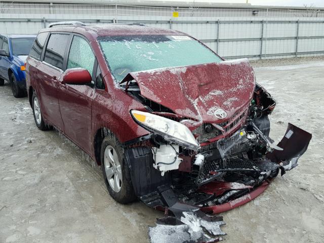 5TDKZ3DC0HS833259 - 2017 TOYOTA SIENNA LE RED photo 1