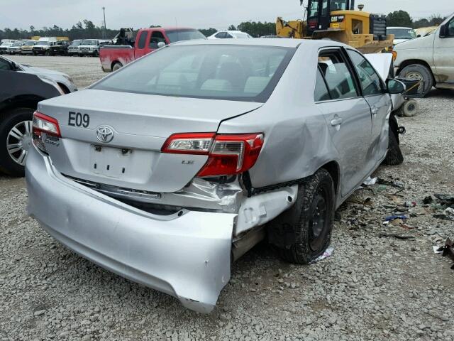 4T4BF1FK9CR169969 - 2012 TOYOTA CAMRY BASE SILVER photo 4