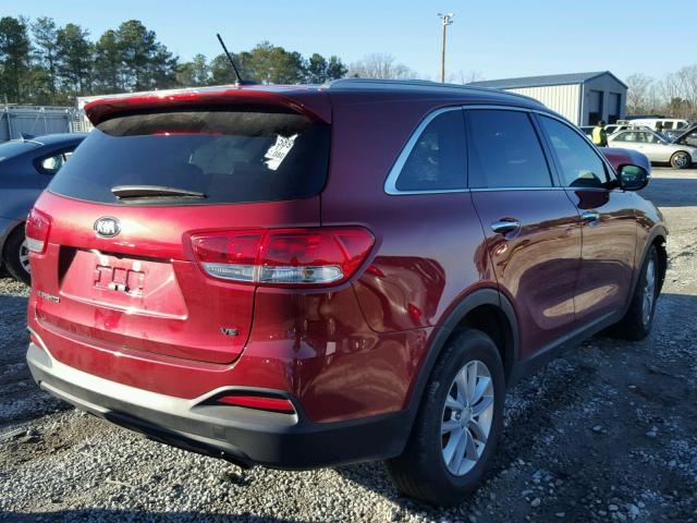 5XYPG4A55HG215357 - 2017 KIA SORENTO LX BURGUNDY photo 4