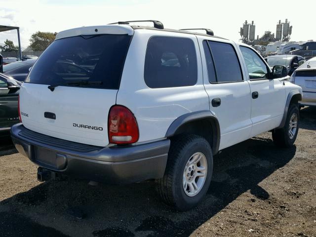 1B4HS38N42F210516 - 2002 DODGE DURANGO SP WHITE photo 4