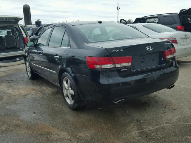 5NPEU46F58H345746 - 2008 HYUNDAI SONATA SE BLACK photo 3