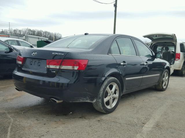 5NPEU46F58H345746 - 2008 HYUNDAI SONATA SE BLACK photo 4