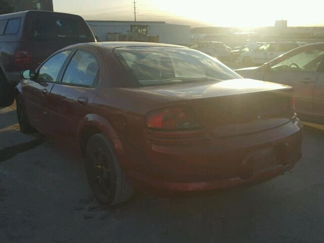 1B3EL46X42N298648 - 2002 DODGE STRATUS SE RED photo 3