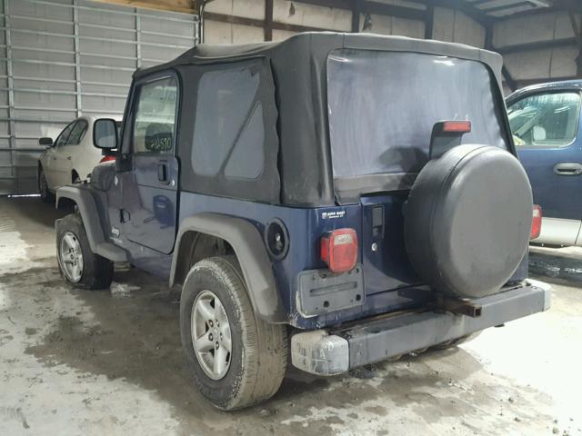 1J4FA29195P324023 - 2005 JEEP WRANGLER / BLUE photo 3