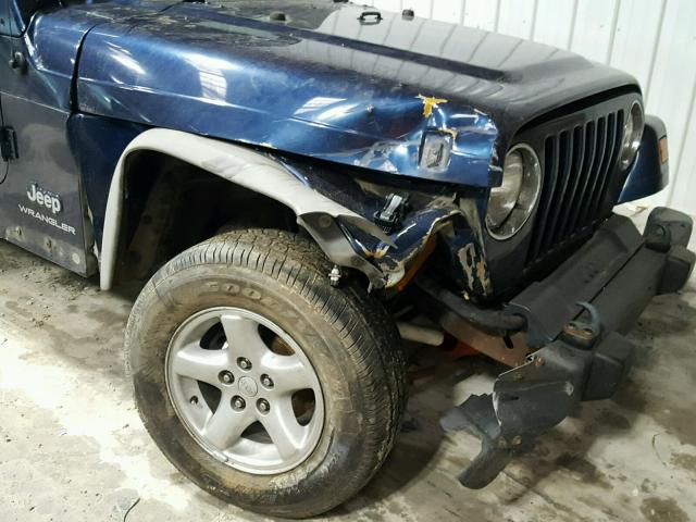 1J4FA29195P324023 - 2005 JEEP WRANGLER / BLUE photo 9