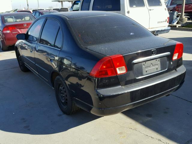 2HGES16562H530451 - 2002 HONDA CIVIC LX BLACK photo 3