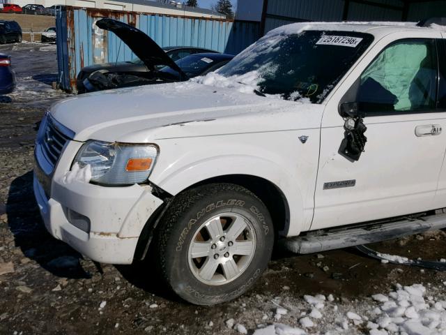 1FMEU73838UA79846 - 2008 FORD EXPLORER X WHITE photo 9