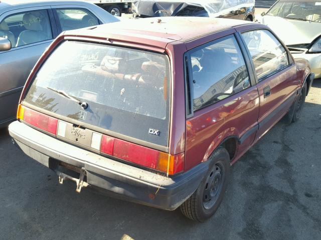 JHMEC3421HS011937 - 1987 HONDA CIVIC 1.5 RED photo 4