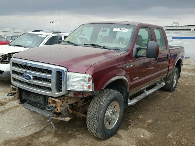 1FTWW31P45EC52866 - 2005 FORD F350 SRW S BURGUNDY photo 2