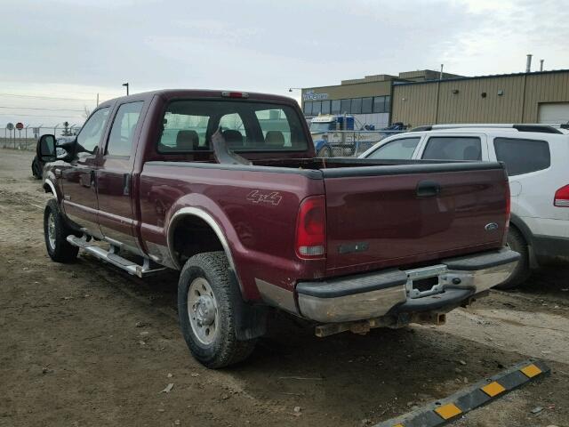 1FTWW31P45EC52866 - 2005 FORD F350 SRW S BURGUNDY photo 3