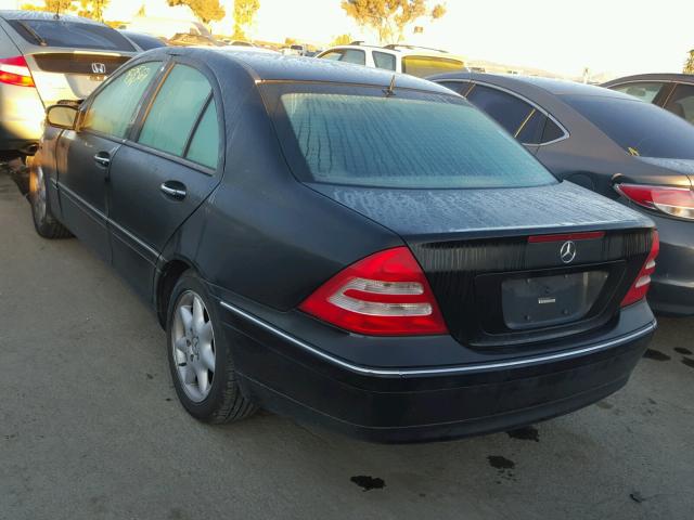 WDBRF61J82F192539 - 2002 MERCEDES-BENZ C 240 BLACK photo 3