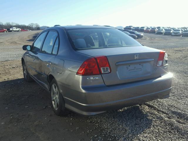 2HGES26725H616738 - 2005 HONDA CIVIC EX GRAY photo 3