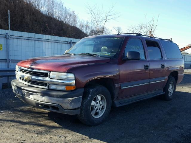 1GNFK16ZX2J293247 - 2002 CHEVROLET SUBURBAN K MAROON photo 2