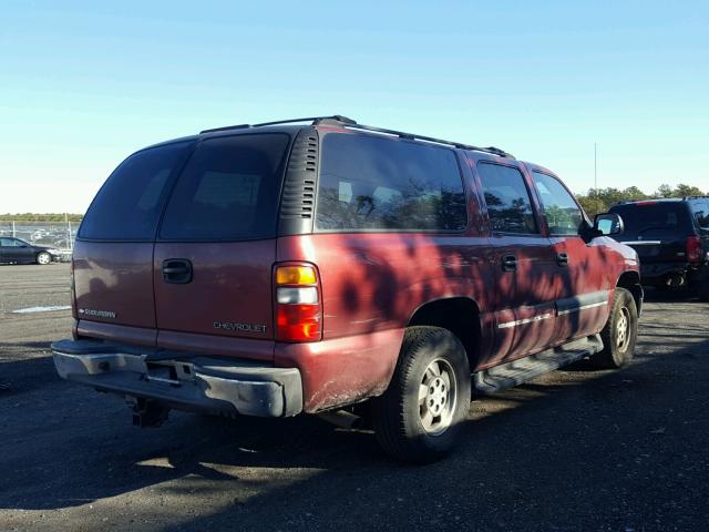 1GNFK16ZX2J293247 - 2002 CHEVROLET SUBURBAN K MAROON photo 4