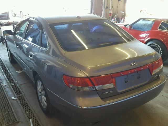 KMHFC46F57A218343 - 2007 HYUNDAI AZERA SE GRAY photo 3