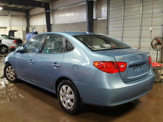 KMHDU46DX7U265787 - 2007 HYUNDAI ELANTRA GL BLUE photo 3