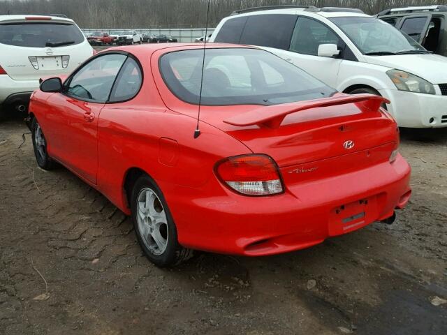 KMHJG25F3YU176629 - 2000 HYUNDAI TIBURON RED photo 3