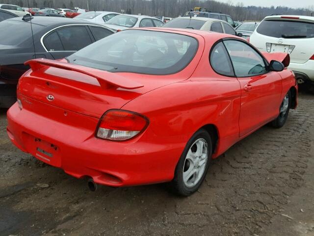 KMHJG25F3YU176629 - 2000 HYUNDAI TIBURON RED photo 4