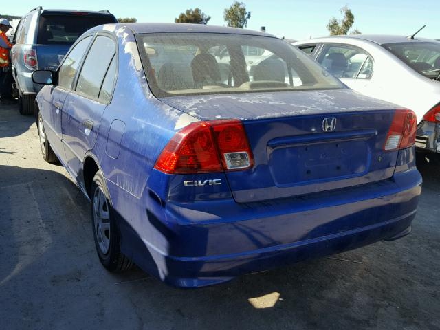 2HGES16444H578685 - 2004 HONDA CIVIC DX BLUE photo 3