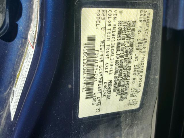 3N1BC13E08L373411 - 2008 NISSAN VERSA S BLUE photo 10