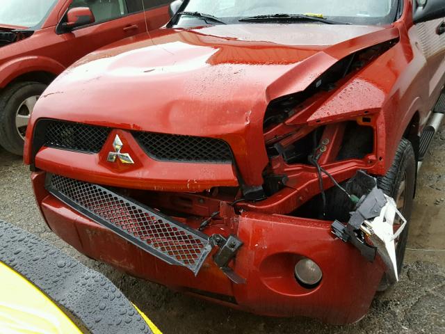 1Z7HC28K77S185114 - 2007 MITSUBISHI RAIDER LS RED photo 9