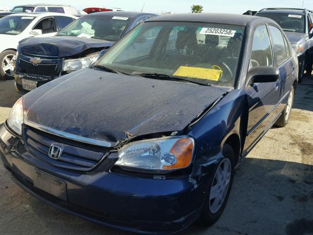 JHMES16533S004088 - 2003 HONDA CIVIC LX BLUE photo 2