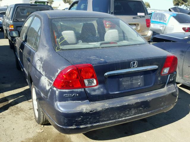 JHMES16533S004088 - 2003 HONDA CIVIC LX BLUE photo 3