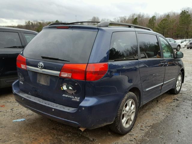 5TDZA22C84S028686 - 2004 TOYOTA SIENNA XLE BLUE photo 4