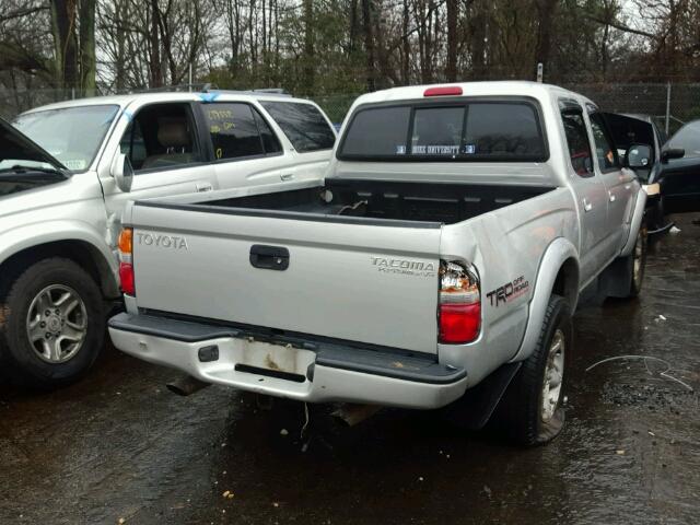 5TEGN92N33Z161475 - 2003 TOYOTA TACOMA DOU SILVER photo 4