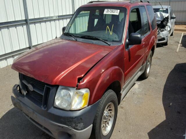 1FMYU60E71UB50523 - 2001 FORD EXPLORER S RED photo 2