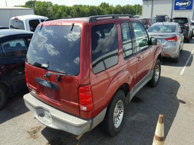 1FMYU60E71UB50523 - 2001 FORD EXPLORER S RED photo 4